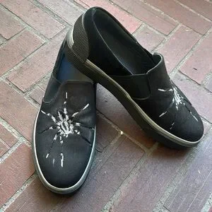 Lanvin canvas shoes. Spider design. Size 9. Green Curb Sneakers In Leather With Snake Laces | Lanvin main image 4
